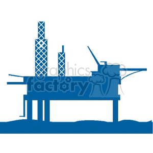 Offshore oil rig drilling station clipart.