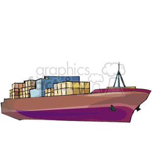   ship ships boat boats  bulkcarrier2.gif Clip Art Transportation Water 
