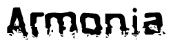 The image contains the word Armonia in a stylized font with a static looking effect at the bottom of the words