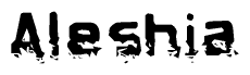 The image contains the word Aleshia in a stylized font with a static looking effect at the bottom of the words