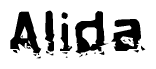 The image contains the word Alida in a stylized font with a static looking effect at the bottom of the words