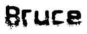 The image contains the word Bruce in a stylized font with a static looking effect at the bottom of the words