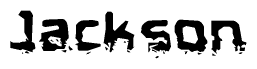 The image contains the word Jackson in a stylized font with a static looking effect at the bottom of the words