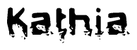 The image contains the word Kathia in a stylized font with a static looking effect at the bottom of the words