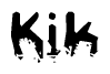The image contains the word Kik in a stylized font with a static looking effect at the bottom of the words