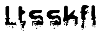 The image contains the word Ltsskfl in a stylized font with a static looking effect at the bottom of the words