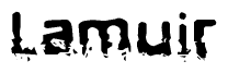 The image contains the word Lamuir in a stylized font with a static looking effect at the bottom of the words
