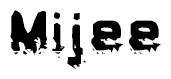 The image contains the word Mijee in a stylized font with a static looking effect at the bottom of the words