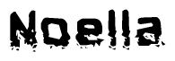 The image contains the word Noella in a stylized font with a static looking effect at the bottom of the words