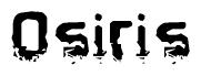 The image contains the word Osiris in a stylized font with a static looking effect at the bottom of the words