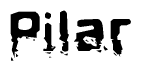 The image contains the word Pilar in a stylized font with a static looking effect at the bottom of the words