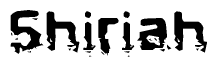The image contains the word Shiriah in a stylized font with a static looking effect at the bottom of the words
