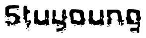 The image contains the word Stuyoung in a stylized font with a static looking effect at the bottom of the words
