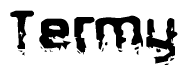 The image contains the word Termy in a stylized font with a static looking effect at the bottom of the words