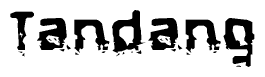 The image contains the word Tandang in a stylized font with a static looking effect at the bottom of the words
