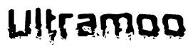 The image contains the word Ultramoo in a stylized font with a static looking effect at the bottom of the words