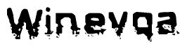The image contains the word Winevqa in a stylized font with a static looking effect at the bottom of the words