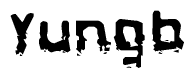 The image contains the word Yungb in a stylized font with a static looking effect at the bottom of the words