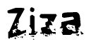 The image contains the word Ziza in a stylized font with a static looking effect at the bottom of the words