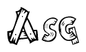 The clipart image shows the name Asg stylized to look like it is constructed out of separate wooden planks or boards, with each letter having wood grain and plank-like details.