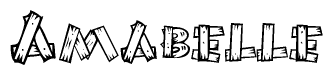 The clipart image shows the name Amabelle stylized to look like it is constructed out of separate wooden planks or boards, with each letter having wood grain and plank-like details.
