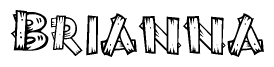 The clipart image shows the name Brianna stylized to look like it is constructed out of separate wooden planks or boards, with each letter having wood grain and plank-like details.