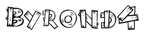 The clipart image shows the name Byrond4 stylized to look like it is constructed out of separate wooden planks or boards, with each letter having wood grain and plank-like details.