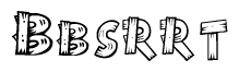 The clipart image shows the name Bbsrrt stylized to look like it is constructed out of separate wooden planks or boards, with each letter having wood grain and plank-like details.