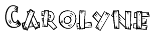 The clipart image shows the name Carolyne stylized to look like it is constructed out of separate wooden planks or boards, with each letter having wood grain and plank-like details.