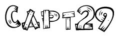 The clipart image shows the name Capt29 stylized to look like it is constructed out of separate wooden planks or boards, with each letter having wood grain and plank-like details.
