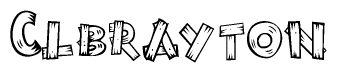 The clipart image shows the name Clbrayton stylized to look like it is constructed out of separate wooden planks or boards, with each letter having wood grain and plank-like details.