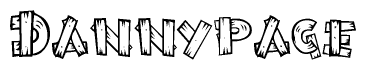 The clipart image shows the name Dannypage stylized to look like it is constructed out of separate wooden planks or boards, with each letter having wood grain and plank-like details.