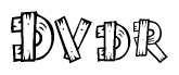 The clipart image shows the name Dvdr stylized to look like it is constructed out of separate wooden planks or boards, with each letter having wood grain and plank-like details.