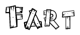 The clipart image shows the name Fart stylized to look like it is constructed out of separate wooden planks or boards, with each letter having wood grain and plank-like details.