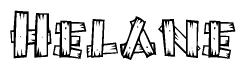 The clipart image shows the name Helane stylized to look like it is constructed out of separate wooden planks or boards, with each letter having wood grain and plank-like details.
