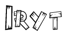 The clipart image shows the name Iryt stylized to look like it is constructed out of separate wooden planks or boards, with each letter having wood grain and plank-like details.