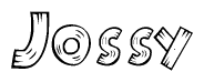 The clipart image shows the name Jossy stylized to look like it is constructed out of separate wooden planks or boards, with each letter having wood grain and plank-like details.