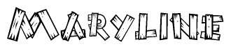 The clipart image shows the name Maryline stylized to look like it is constructed out of separate wooden planks or boards, with each letter having wood grain and plank-like details.