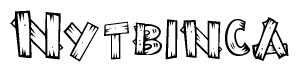 The clipart image shows the name Nytbinca stylized to look like it is constructed out of separate wooden planks or boards, with each letter having wood grain and plank-like details.