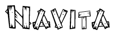 The clipart image shows the name Navita stylized to look like it is constructed out of separate wooden planks or boards, with each letter having wood grain and plank-like details.