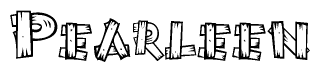 The image contains the name Pearleen written in a decorative, stylized font with a hand-drawn appearance. The lines are made up of what appears to be planks of wood, which are nailed together