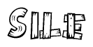 The clipart image shows the name Sile stylized to look like it is constructed out of separate wooden planks or boards, with each letter having wood grain and plank-like details.