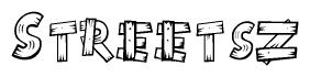 The clipart image shows the name Streetsz stylized to look like it is constructed out of separate wooden planks or boards, with each letter having wood grain and plank-like details.