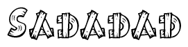 The clipart image shows the name Sadadad stylized to look like it is constructed out of separate wooden planks or boards, with each letter having wood grain and plank-like details.