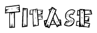 The clipart image shows the name Tifase stylized to look as if it has been constructed out of wooden planks or logs. Each letter is designed to resemble pieces of wood.
