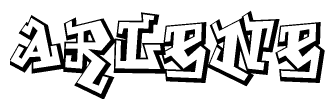 The clipart image features a stylized text in a graffiti font that reads Arlene.
