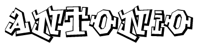 The clipart image features a stylized text in a graffiti font that reads Antonio.