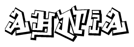 The clipart image features a stylized text in a graffiti font that reads Ahnia.