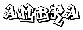 The clipart image features a stylized text in a graffiti font that reads Ambra.