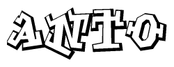 The clipart image features a stylized text in a graffiti font that reads Anto.